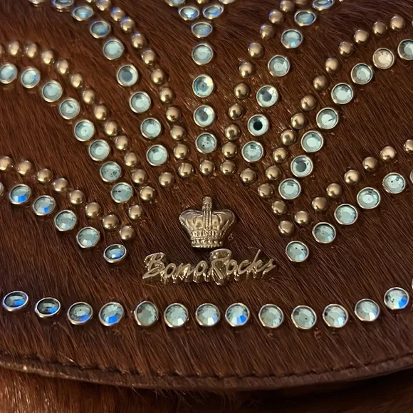 Brand new Bono Rocks rhinestones and brown cowhide belt purse. - Picture 4 of 6